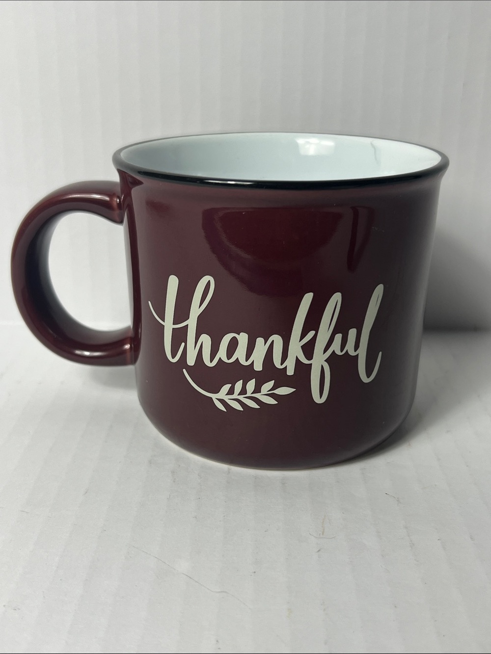 Threshold Thankful Mug - Maroon and White